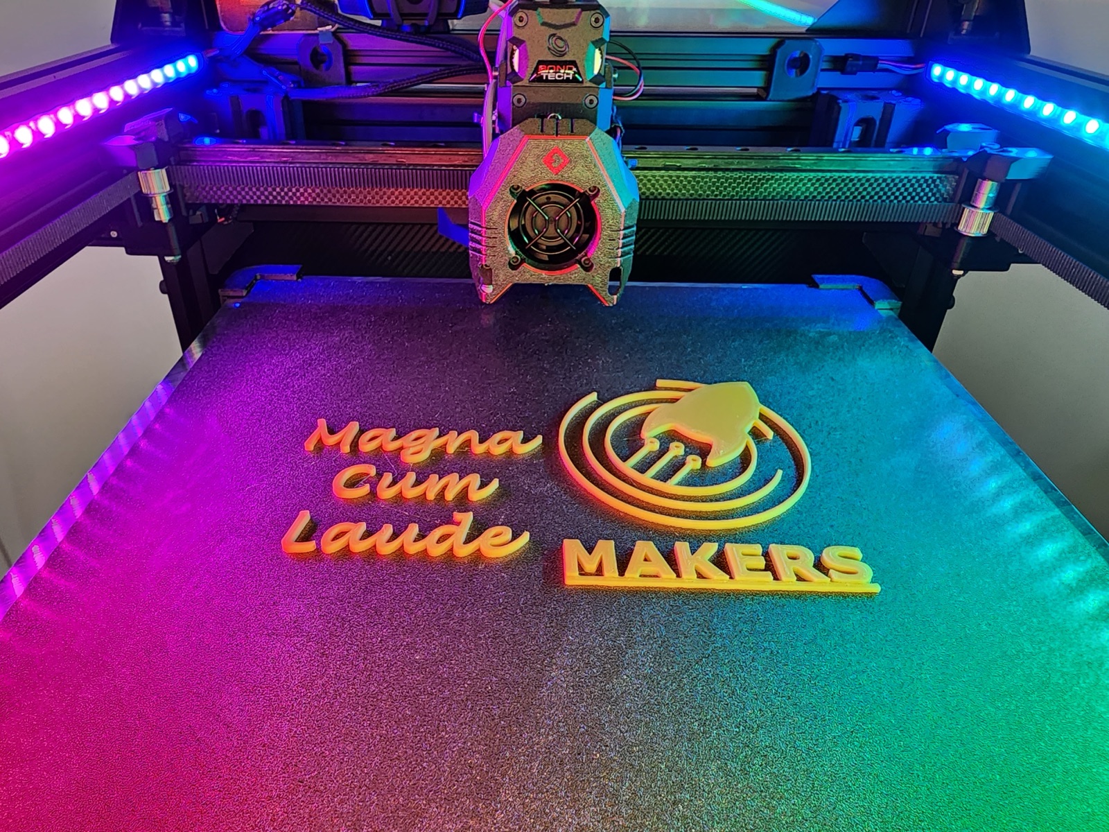 Gold PLA printing with RGB lighting