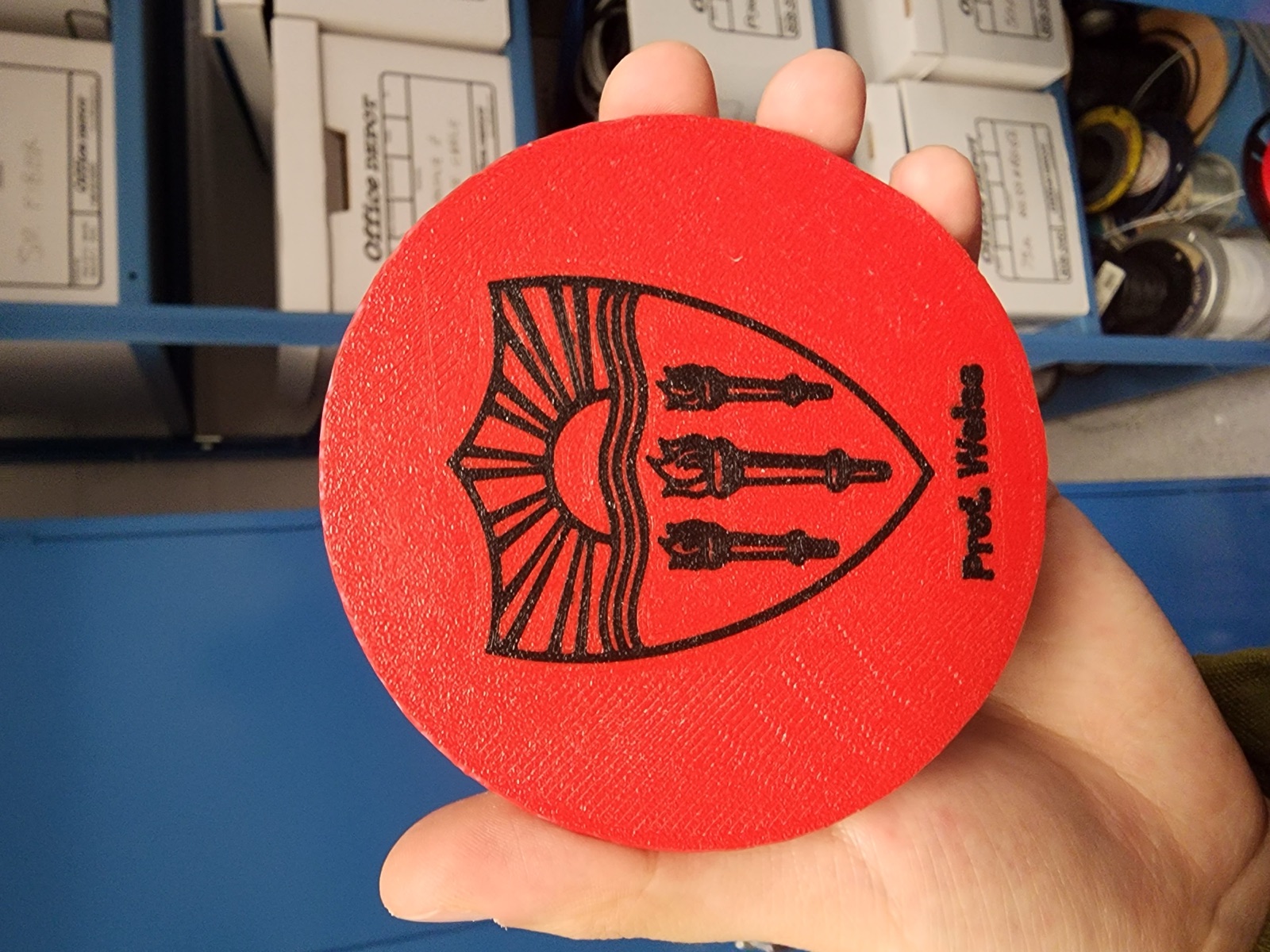 Finished coaster close-up