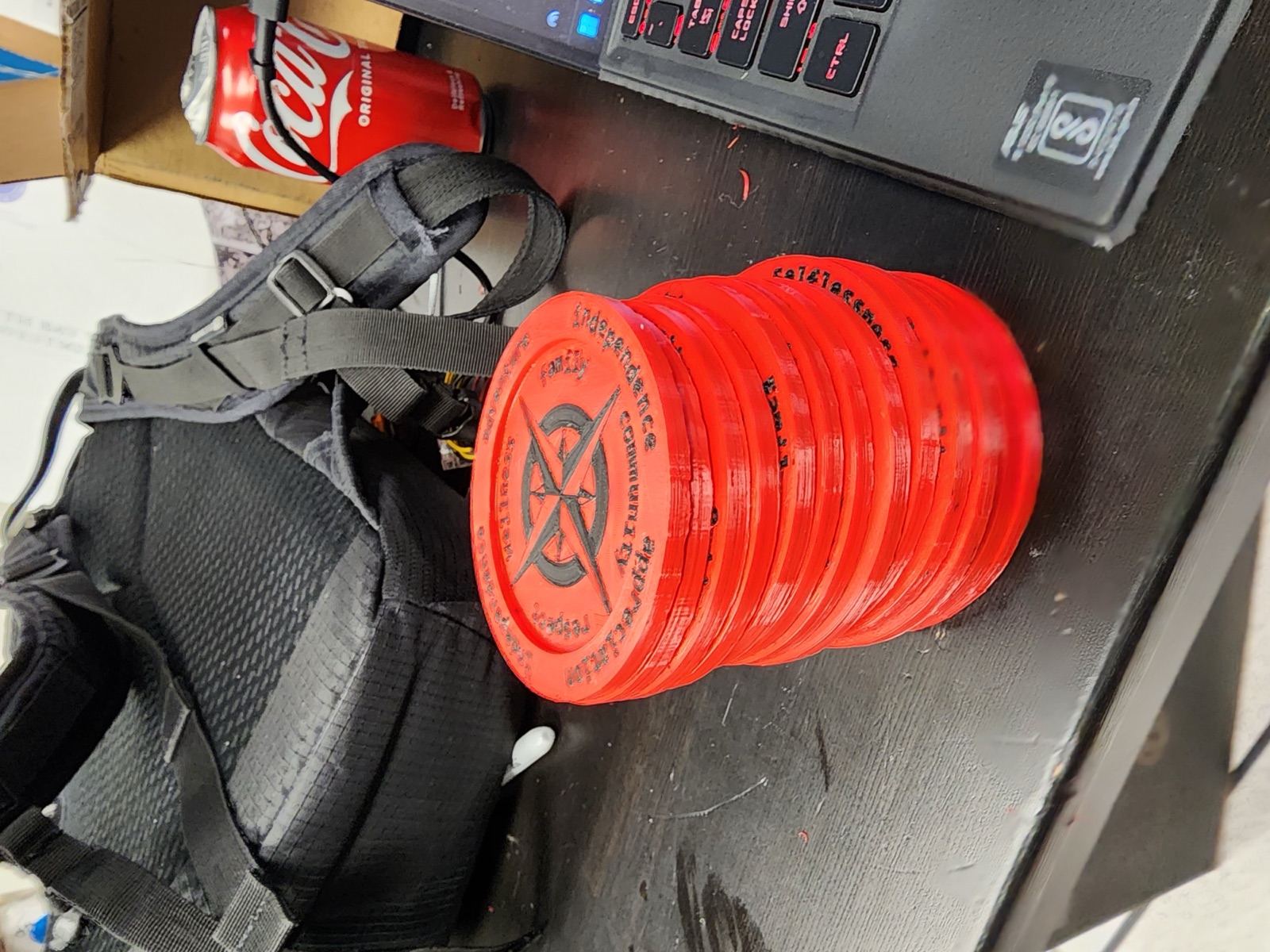 Stack of mass-produced coasters