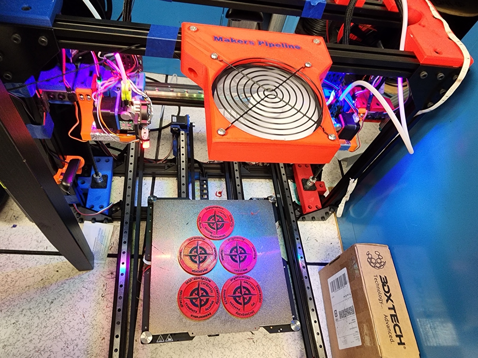Top-down view of the cooling fan in action