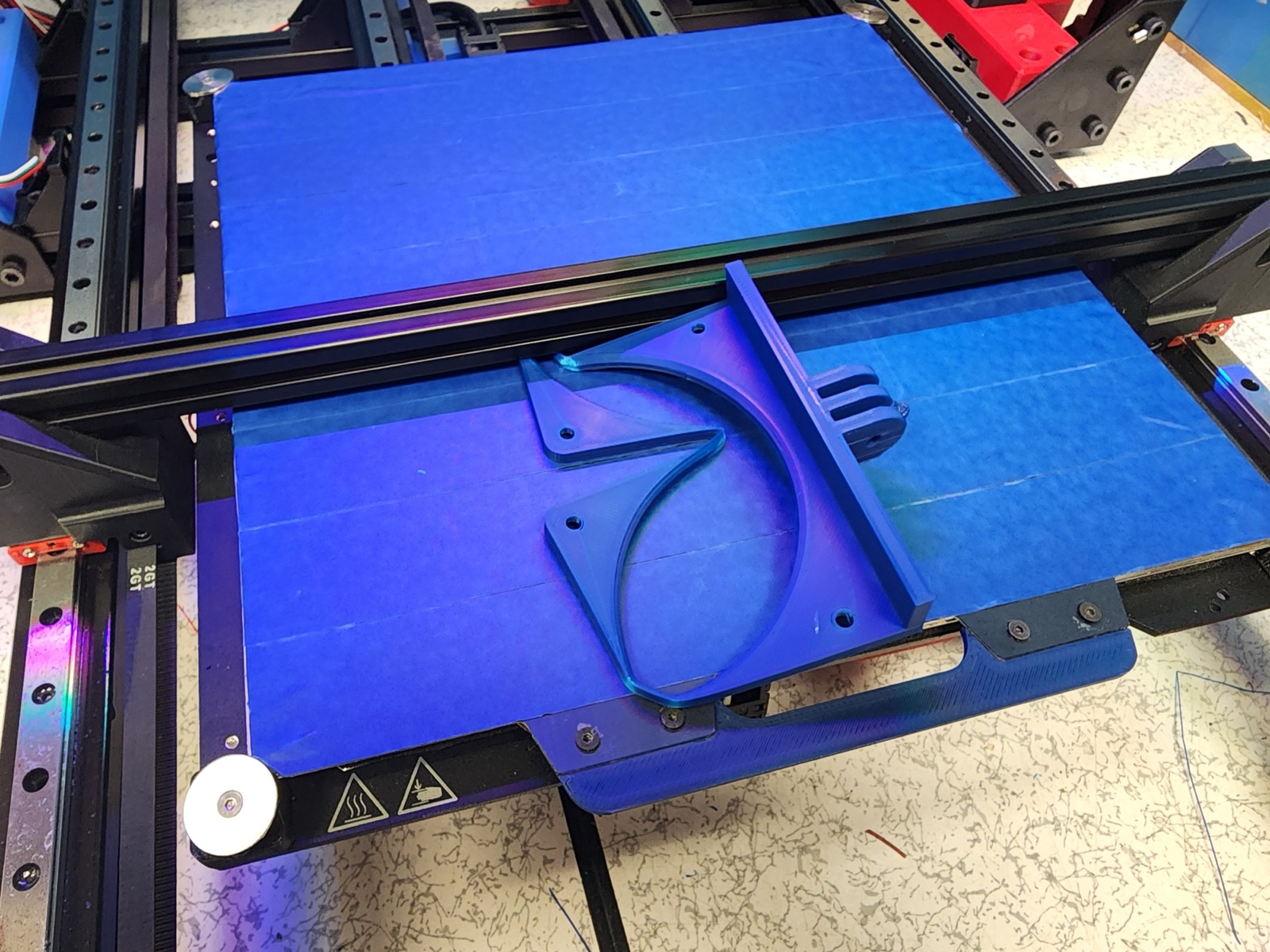 Painter's tape on the heated bed