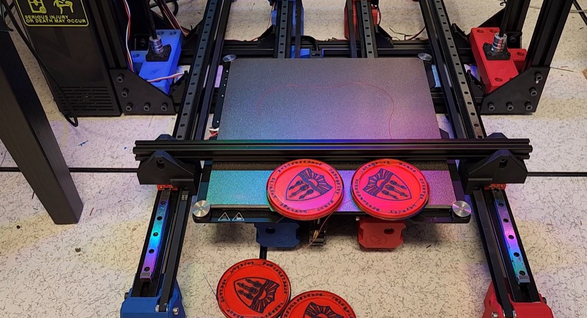 Textured PEI build plate with coasters pushed off